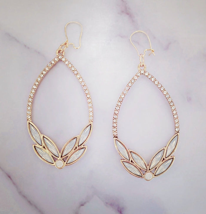 Gilded Tear Drop Hoop Earrings