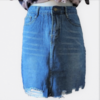 barb distressed skirt