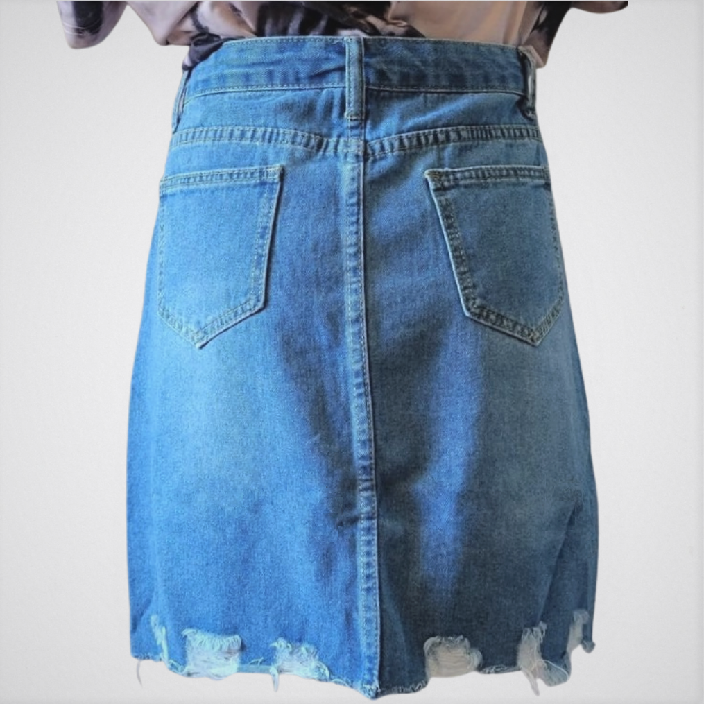 barb distressed skirt