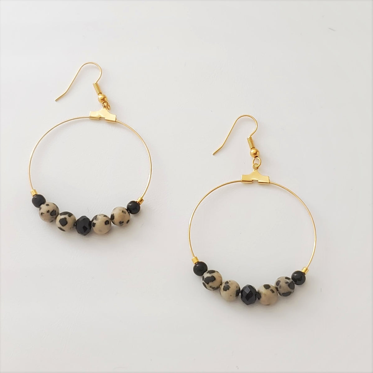 dalmatian jasper hoops