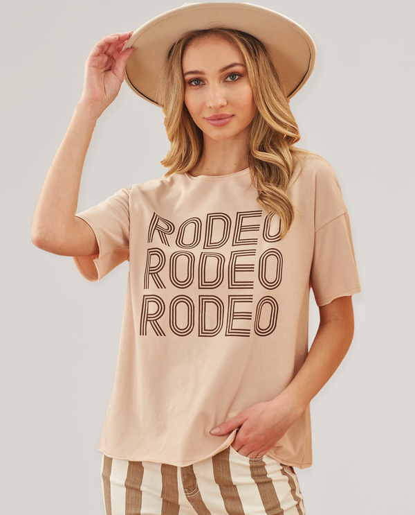 WOMEN'S RODEO GRAPHIC T-SHIRT IN BLUSH
