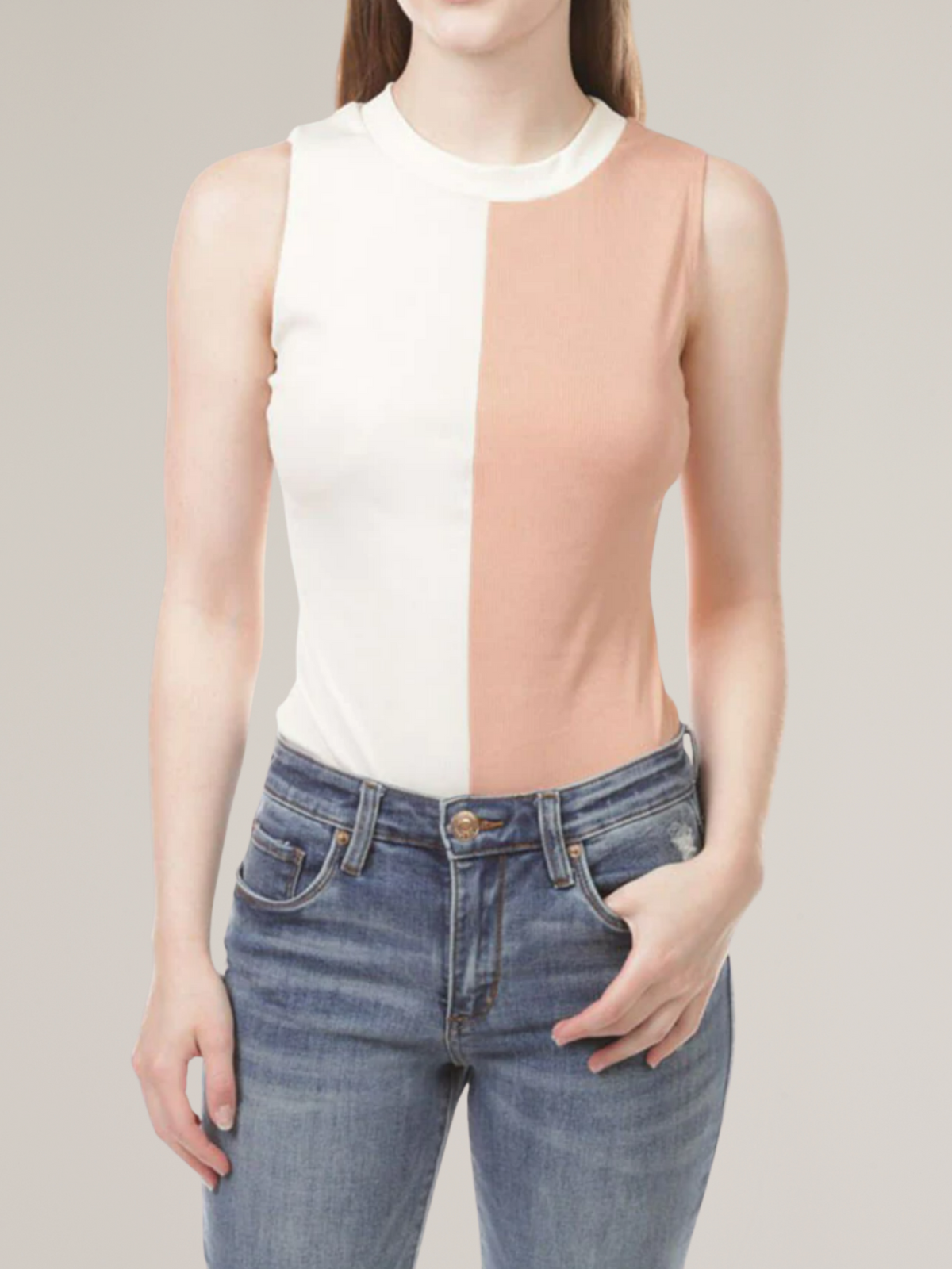 audrey ribbed color block bodysuit