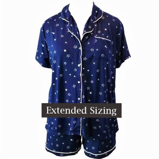 gemma sleep set plus size navy button down